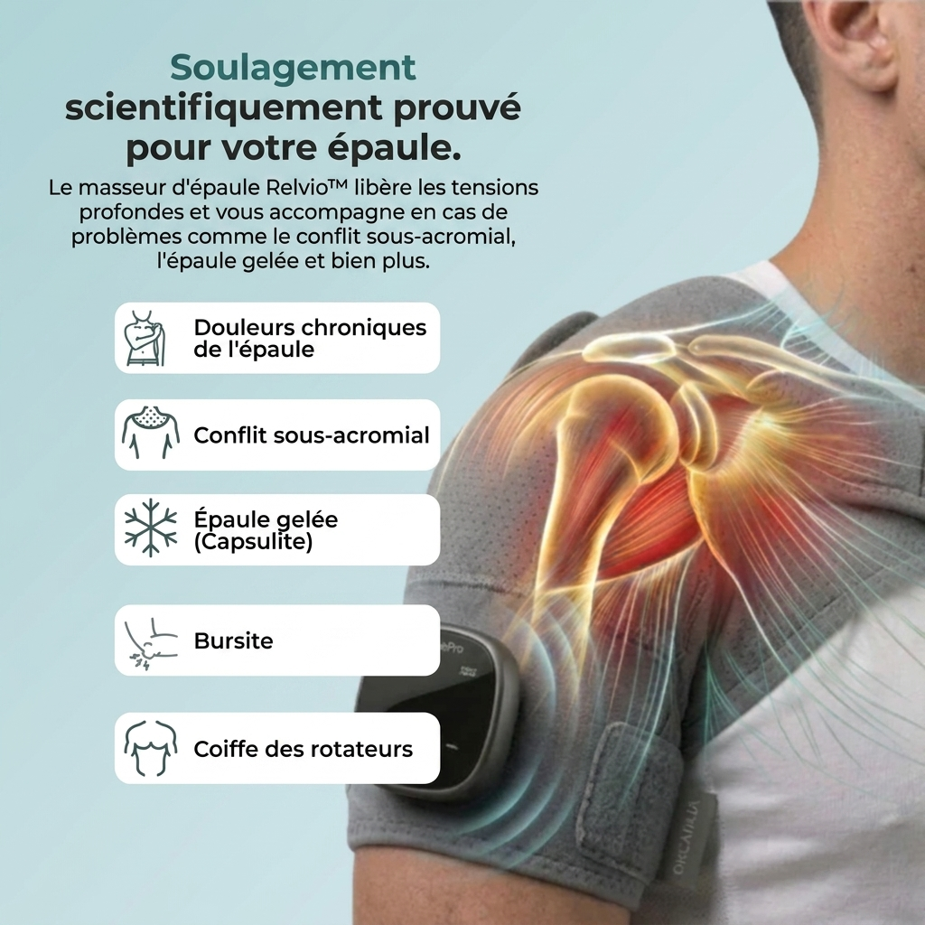 Relvio™ – Masseur d'Épaule 3-en-1